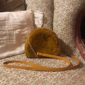 Fuzzy yellow purse